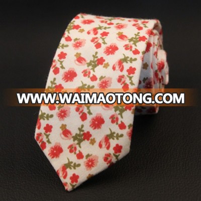 2017 New Design Spring Autumn Small Floral Pattern Cotton Neckties Factory China